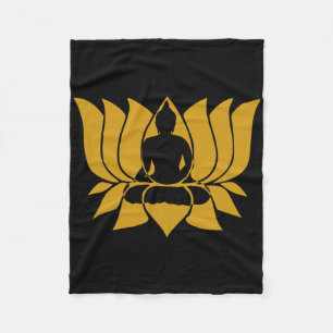 Lotus Flower Yoga Symbol Buddha Meditation Fitness Fleece Blanket