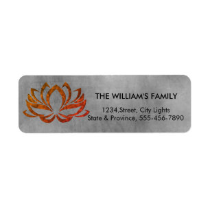 Lotus Flower Yoga Vintage Meditation Holistic Return Address Label