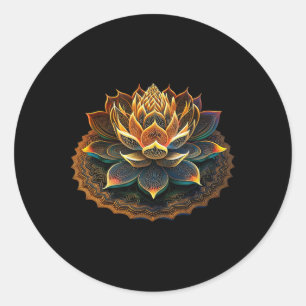 Lotus Flower Yoga Zen Bohemian Namaste Meditation Classic Round Sticker