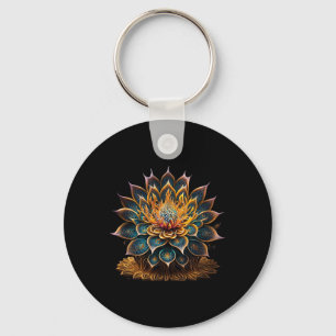 Lotus Flower Yoga Zen Bohemian Namaste Meditation  Key Ring