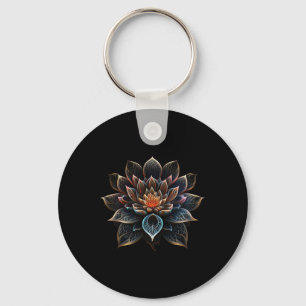 Lotus Flower Yoga Zen Bohemian Namaste Meditation  Key Ring