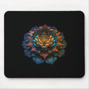 Lotus Flower Yoga Zen Bohemian Namaste Meditation. Mouse Pad