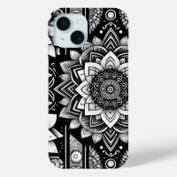 Lotus Flowers and Mandalas in black and white