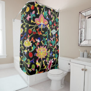 Lotus Flowers and Vine Shower Curtain