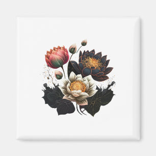 Lotus Flowers Buddhism Spiritual Symbol Yoga Namas Magnet