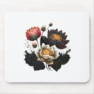 Lotus Flowers Buddhism Spiritual Symbol Yoga Namas Mouse Pad