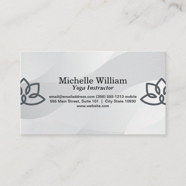Lotus Flowers Graphic | Yoga Teacher | Yoga Studio Business Card (Front)