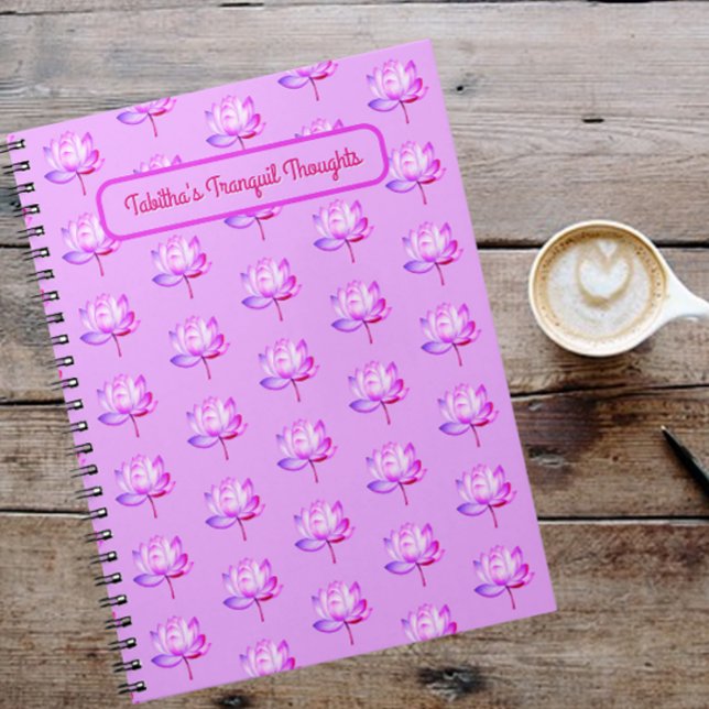 Lotus Flowers Lavender Background Notebook (Creator Uploaded)