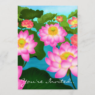 Lotus Flowers Party Invitation