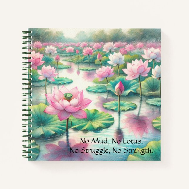 Lotus Flowers & Quote Notebook (Front)