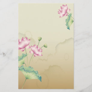 Lotus Flowers Stationary Stationery