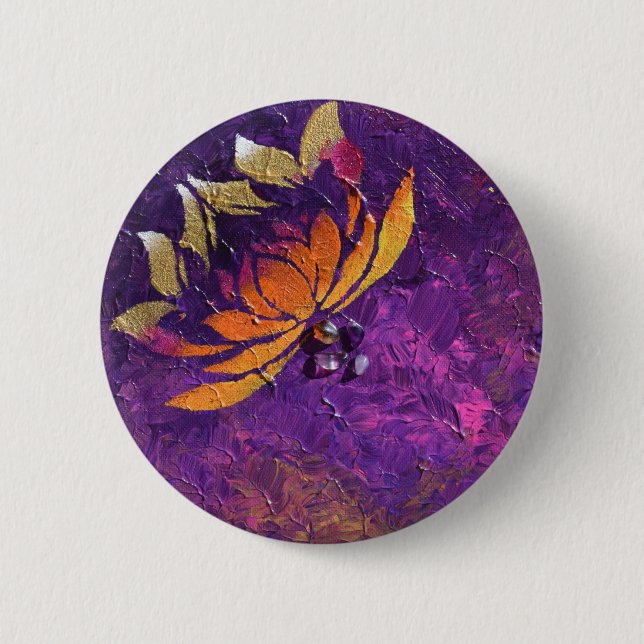 Lotus Fluff 6 Cm Round Badge (Front)