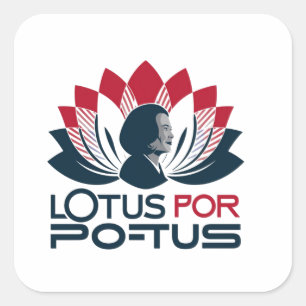 Lotus for POTUS Kamala Harris 2024 Square Sticker