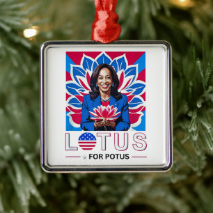 Lotus for Potus Kamala Harris President Campaign Metal Ornament