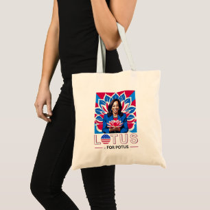 Lotus for Potus Kamala Harris President Campaign Tote Bag