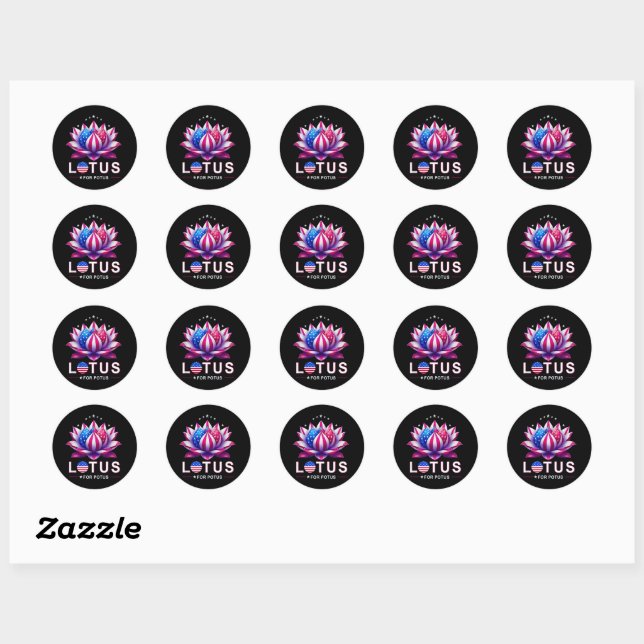 Lotus for Potus Kamala Harris Trendy Lotus Potus Classic Round Sticker (Sheet)