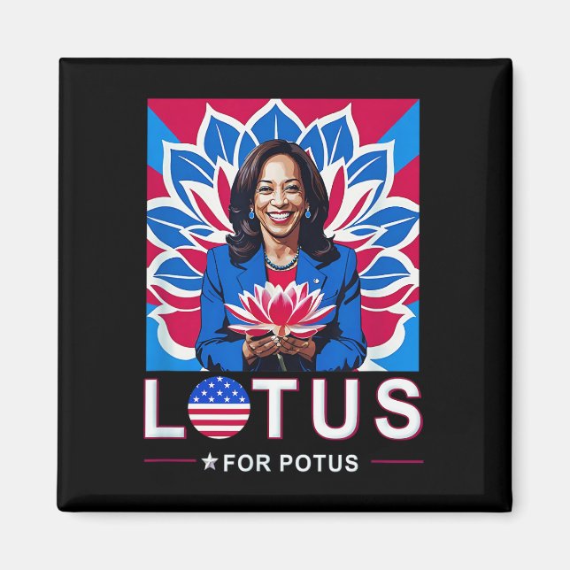 Lotus For Potus USA Election Kamala Harris 2024  Magnet (Front)