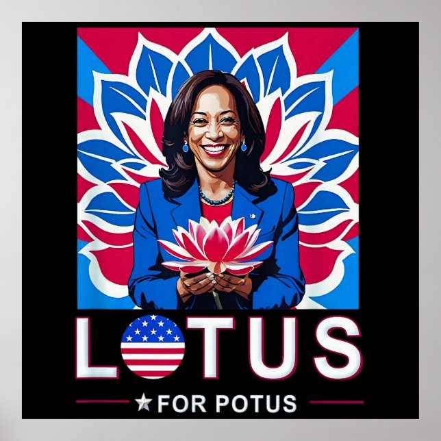 Lotus For Potus USA Election Kamala Harris 2024  Poster (Front)
