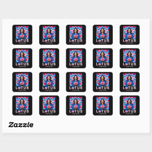 Lotus For Potus USA Election Kamala Harris 2024 Square Sticker
