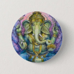 Lotus Ganesha Button