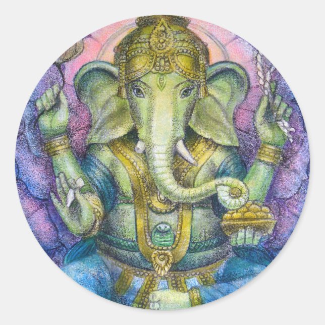 Lotus Ganesha Sticker (Front)