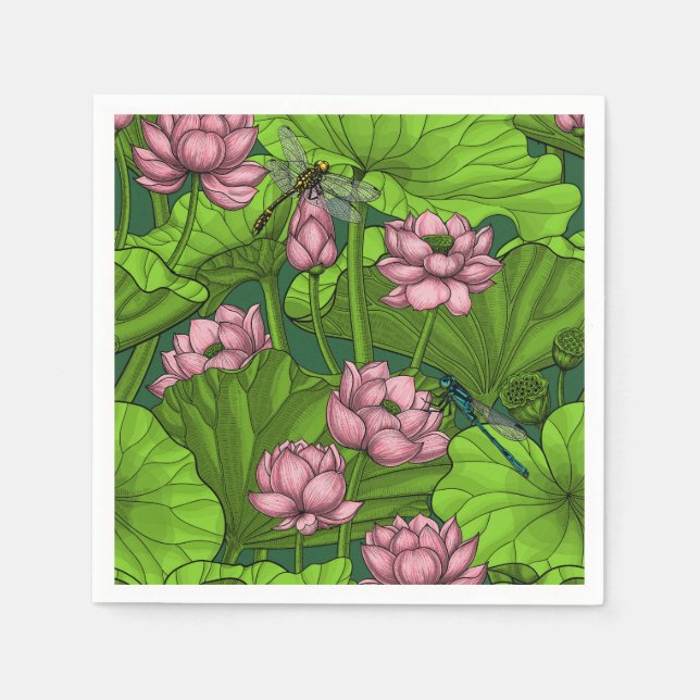 Lotus garden napkin (Front)