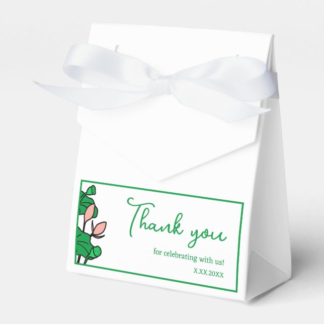 Lotus Garden Personalized Party Favor Box (Front Side)