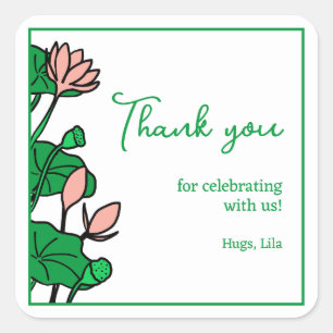 Lotus Garden Personalized Party Stickers