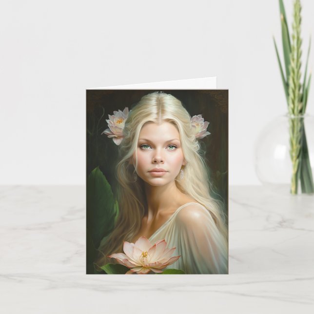 Lotus Goddess Birthday Card (Front)