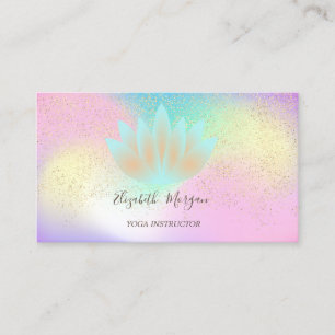 Lotus,Gold Confetti Yoga Instructor Lotus Business Card