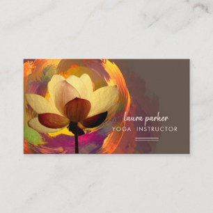 Lotus Gold Yoga Instructor Meditation Zen Paint Business Card
