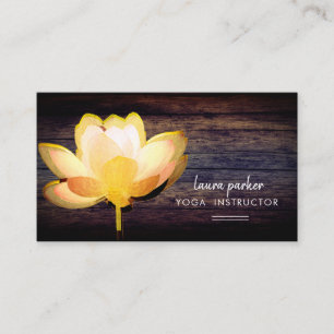 Lotus Gold Yoga Instructor Meditation Zen Wood Business Card