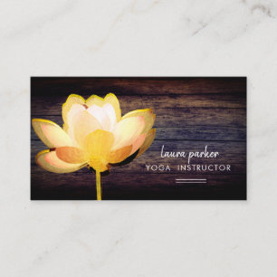 Lotus Gold Yoga Instructor Meditation Zen Wood Business Card