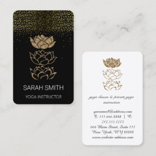 Lotus gold Yoga Mindfulness Glitter Business Card