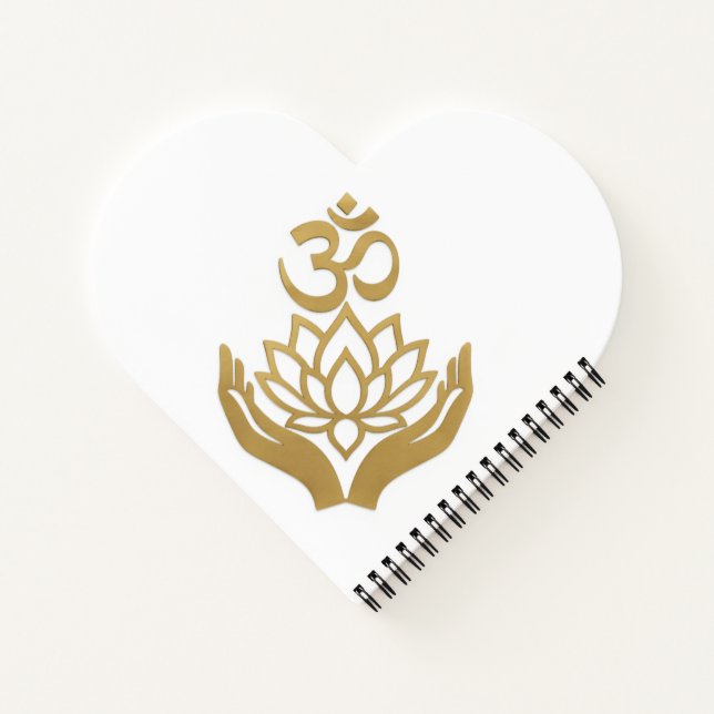 Lotus Hands Om Meditative Art Notebook (Back)