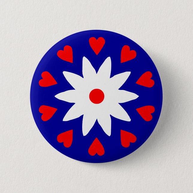 Lotus Heart - Customised 6 Cm Round Badge (Front)
