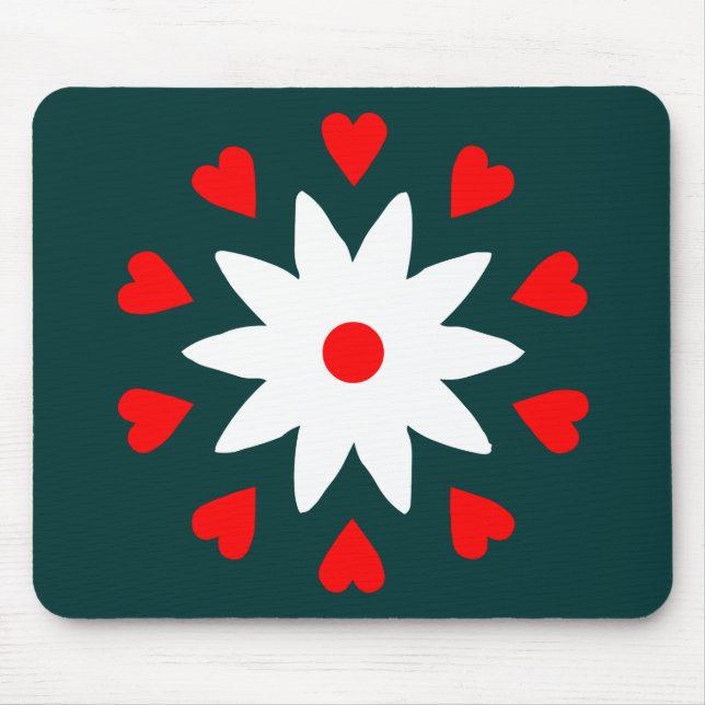 Lotus Heart Mouse Pad (Front)