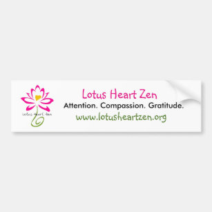 Lotus Heart Zen Bumpersticker Bumper Sticker