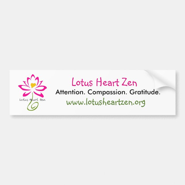 Lotus Heart Zen Bumpersticker Bumper Sticker (Front)