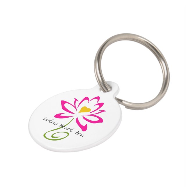 Lotus Heart Zen Pet Tag (Side)