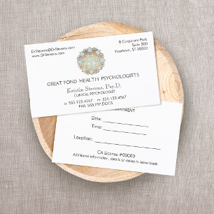 Lotus  Holistic Health Counsellor Appointment Card
