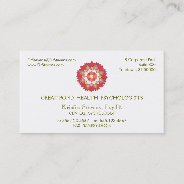 Lotus Holistic Natural Health Appointment Card (Front)