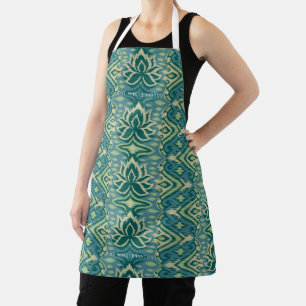Lotus Ikat Pattern - The White Lotus Apron