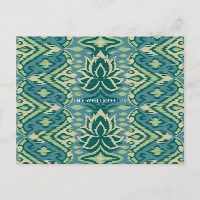 Lotus Ikat Pattern - The White Lotus Postcard (Front)