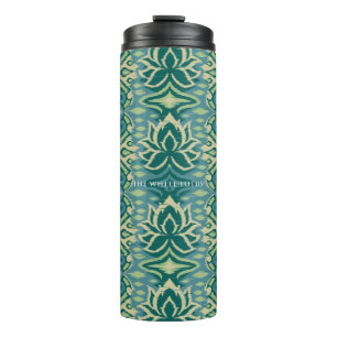 Lotus Ikat Pattern - The White Lotus Thermal Tumbler