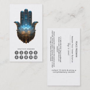 Lotus Illumination Hamsa Hand Design Business Card