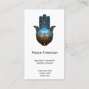 Lotus Illumination Hamsa Hand Design Business Card