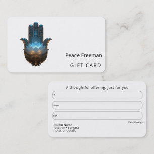 Lotus Illumination Hamsa Hand Design Business Card
