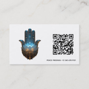 Lotus Illumination Hamsa Hand Design Business Card