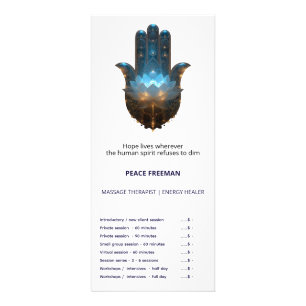 Lotus Illumination Hamsa Hand Design Rack Card